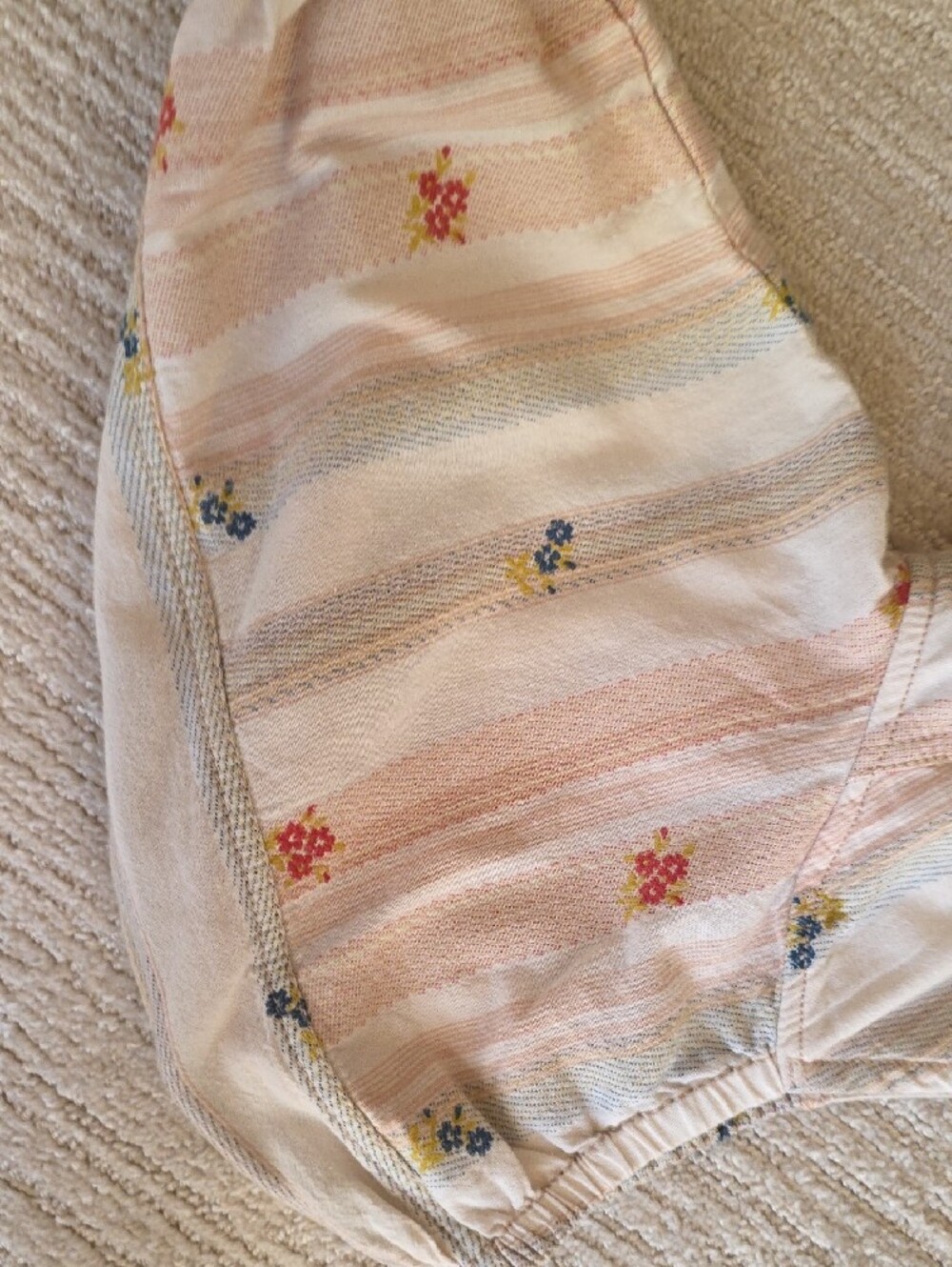 Pilcro Peach-Striped Floral Peplum Blouse - Picture 10 of 13
